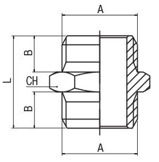 Mosadzna spojka s valcovym zavitom Brass coupling with paralel thread